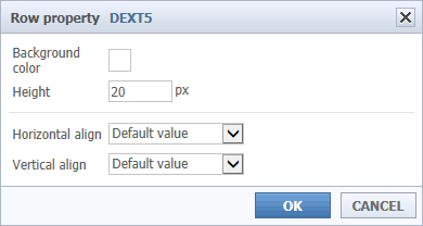 Horizontal Line Property view